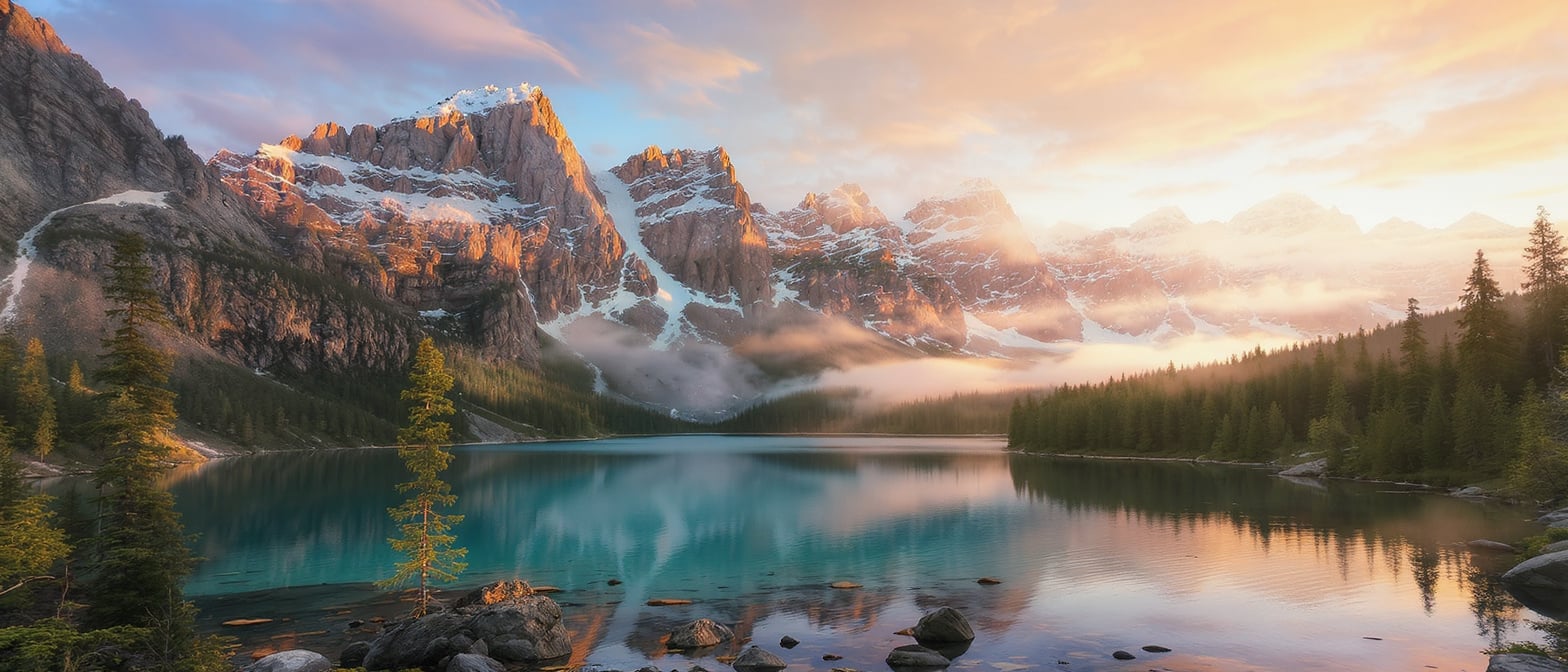Swiss Alps and lake landscape